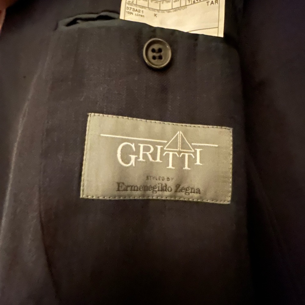 Gritti by Ermenegildo Zegna Navy Suit Jacket 50R